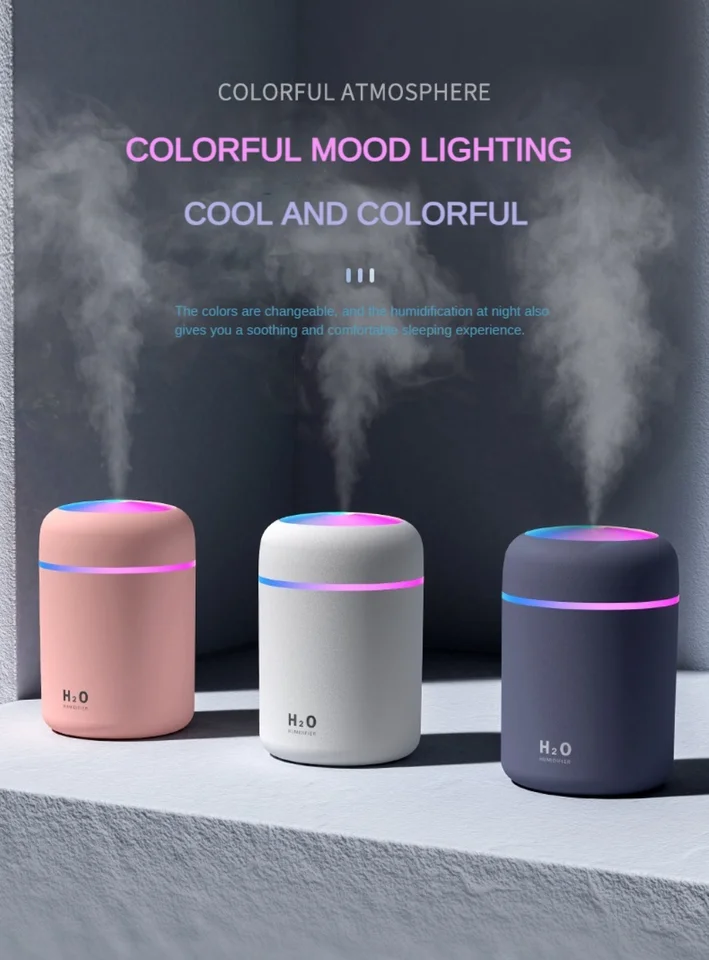 Humidifier Mini With LED Night Light 230ml Capacity, Compact Portable Humidifier For Personal Use In Car, Office, And Bedroom From Esw_house, $14.23