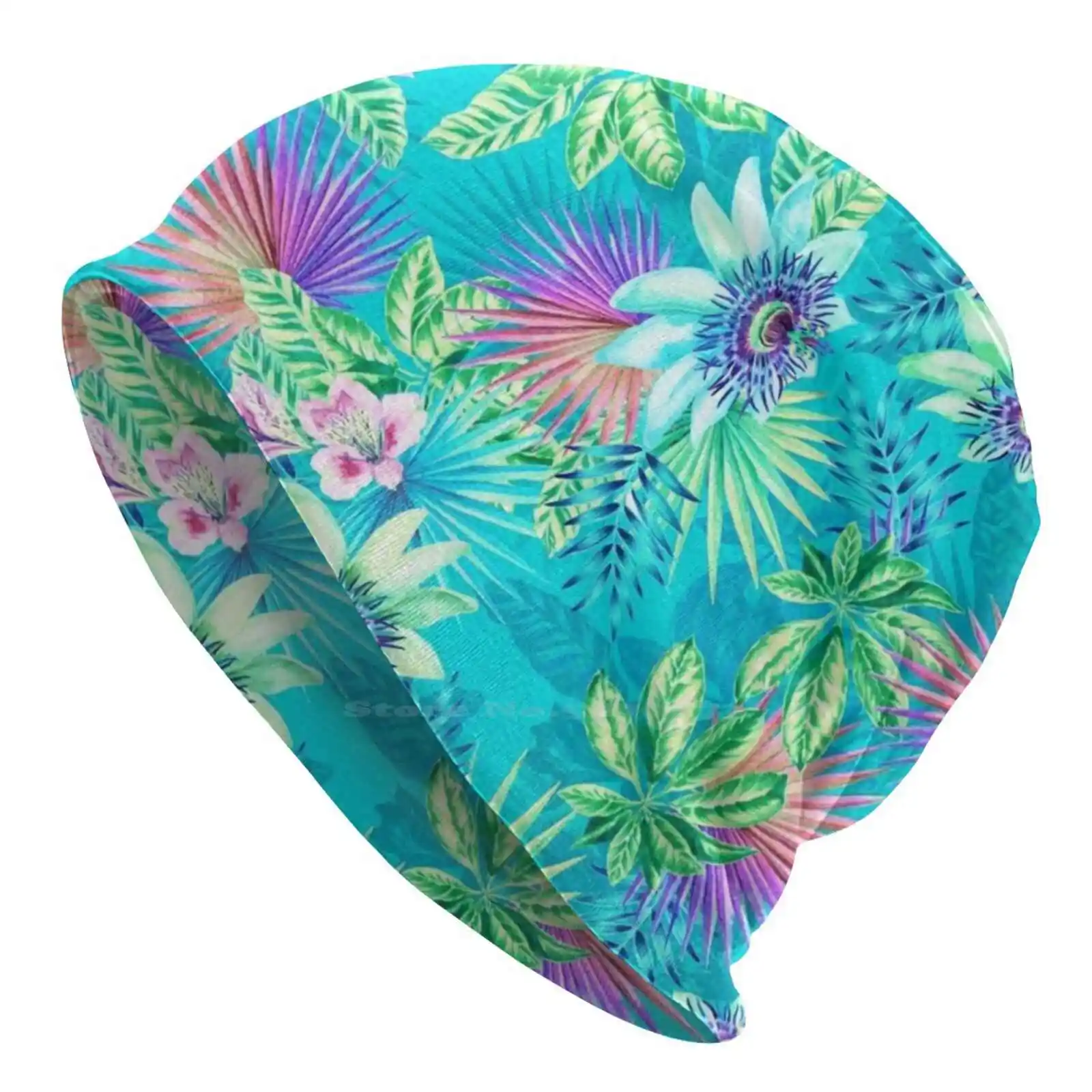 Cappello Lavorato A Maglia Con Frutto Della Passione Berretto Caldo Berretti Da Esterno Fiori Costumi Da Bagno Orchidea Floreale Aloha Sunny Botanic P