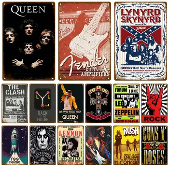 클래식 레트로 메탈 사인 팝 틴 사인 음악 빈티지 메탈 플라크 락 재즈 월 아트 포스터 바, 펍 클럽 홈 데코 액세서리