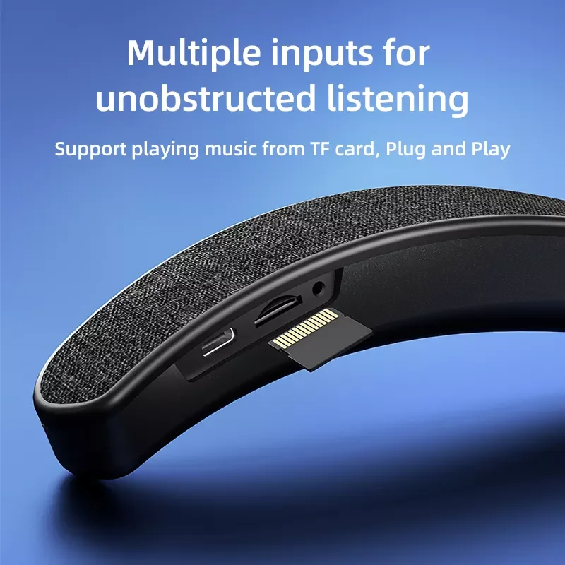 Bluetooth5.0 Neck Mounted Surround Sound Speaker Portable Neckband Gaming Stereo Outdoor Hifi Built-in Mic Multi-angle Adjustm
