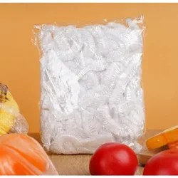 Colorful Elastic Disposable Food Covers - Fresh - Keeping Plastic Wrap Lids - 300PCS (Transparent Bag)