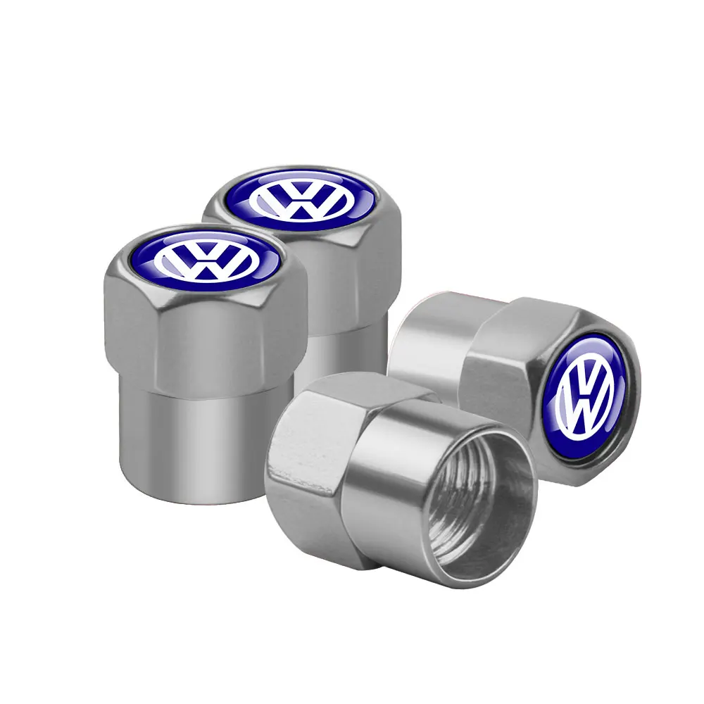 thumbnail image 1 of 4 tapas de válvula de neumático de rueda de coche con logotipo de estilo automático para Volkswagen VW R-line GTI UPi Golf Passat Jetta Touran CADDY, 1 of 5