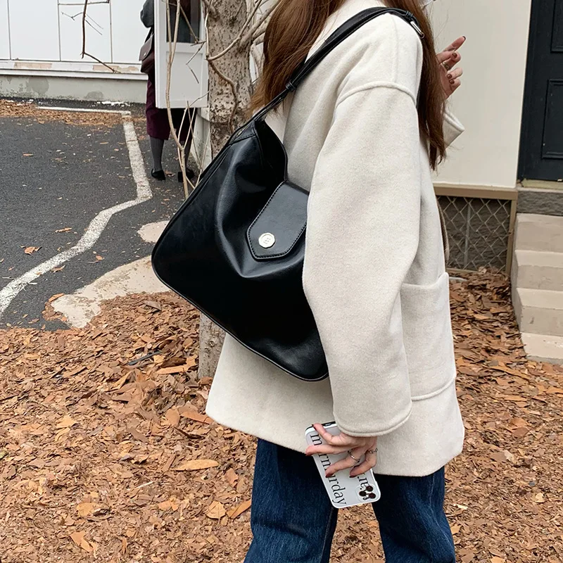 Women Casual Large Capacity Shoulder Crossbody Bags Vintage Pillow Design PU Leather Boston Handbag 2024 Fashion Shopper Totes