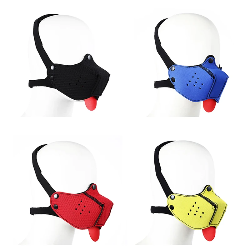 

Role Play Costumes of Unisex Women Mens Puppy Cosplay Half Face Fetish Mask with Open Mouth and Nose Headgear Party Accessories