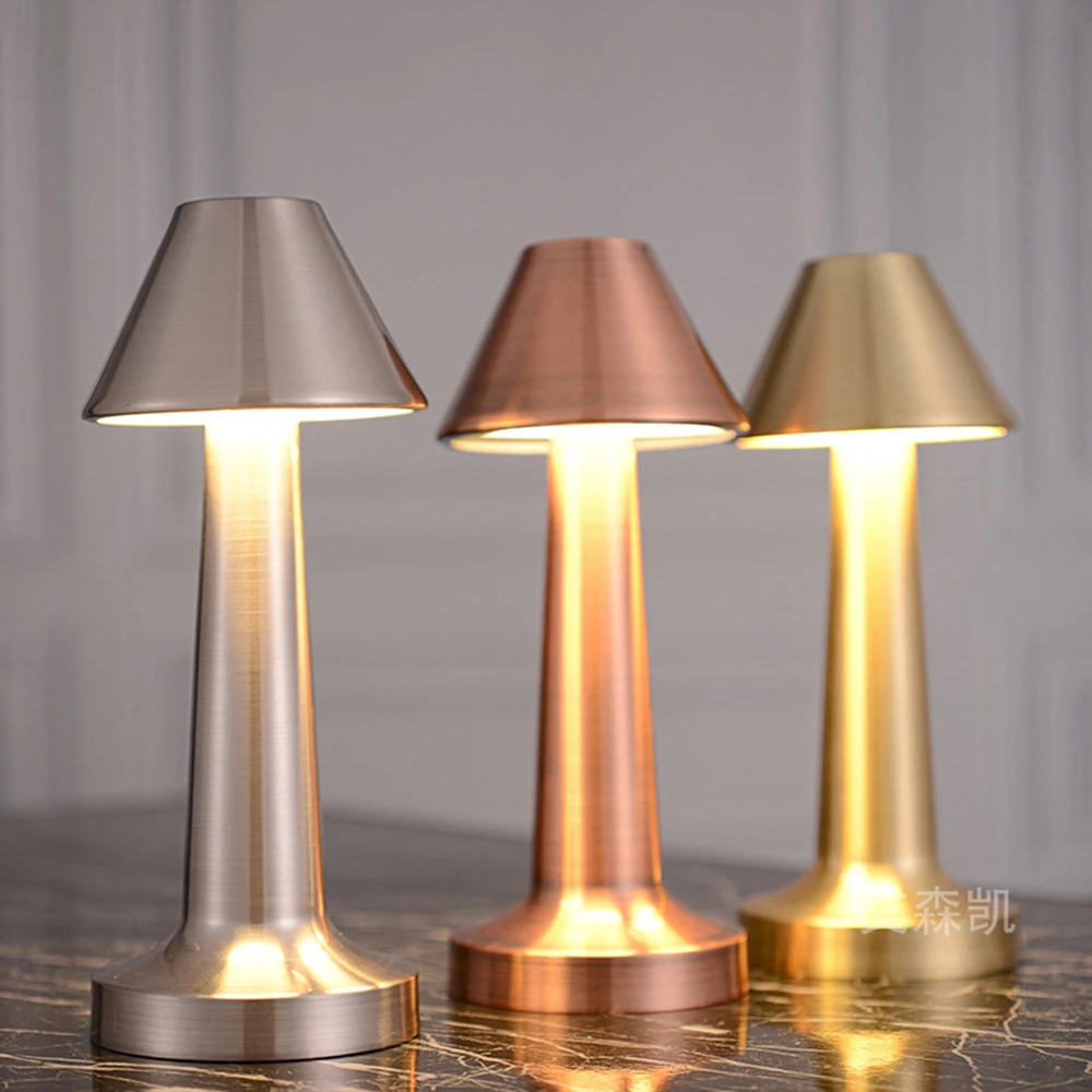 

Retro Bar Table Lamp LED Desktop Night Light USB Recharge Rechargeable Touch Cordless Lighting Bedside Room Decor Night Light