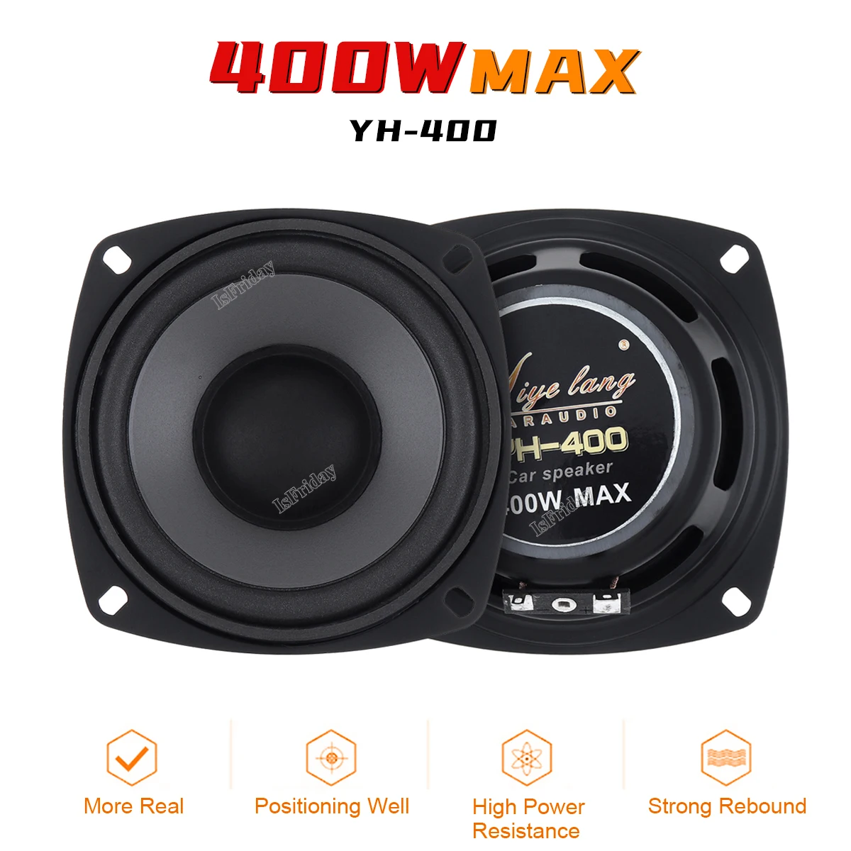 Woofer Auto 5 Pollici 400W - Altoparlante Universale 4 Ohm Ad Alta Sensibilità Per Impianto Stereo Auto