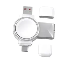 

2 in 1 Magnetic Wireless Charger For Apple Watch 7 6 Portable Type C USB Fast Charging Dock Station for iWatch Series SE 5 4 3 2