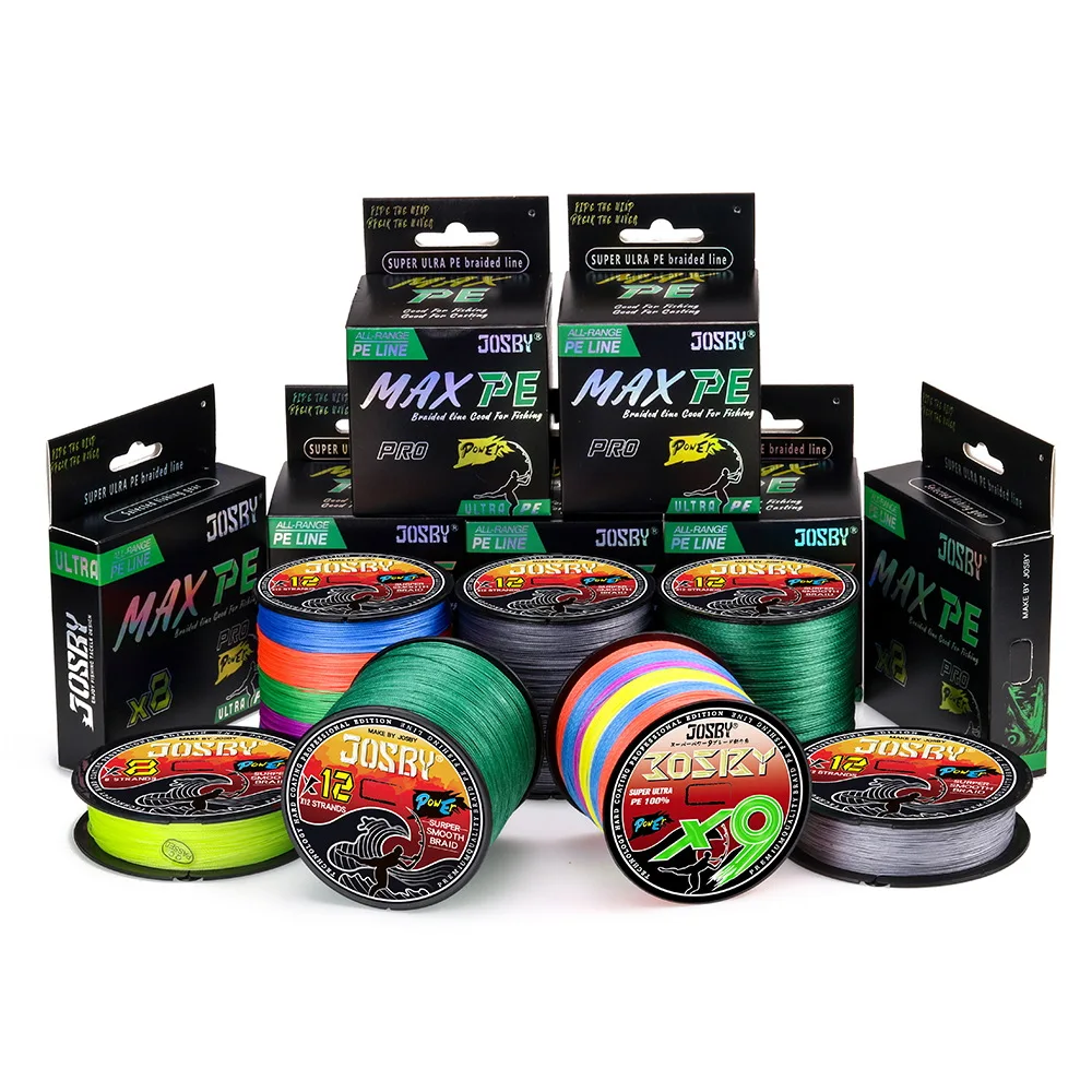 JOSBY Braided Fishing Line 9/8 Strands 300M 500M 100M