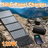 Chargeur solaire Leaorld 120W, chargeur solaire portable léger USB QC3.0 PD3.0 pour téléphone, camping, randonnée, voyage en plein air 4