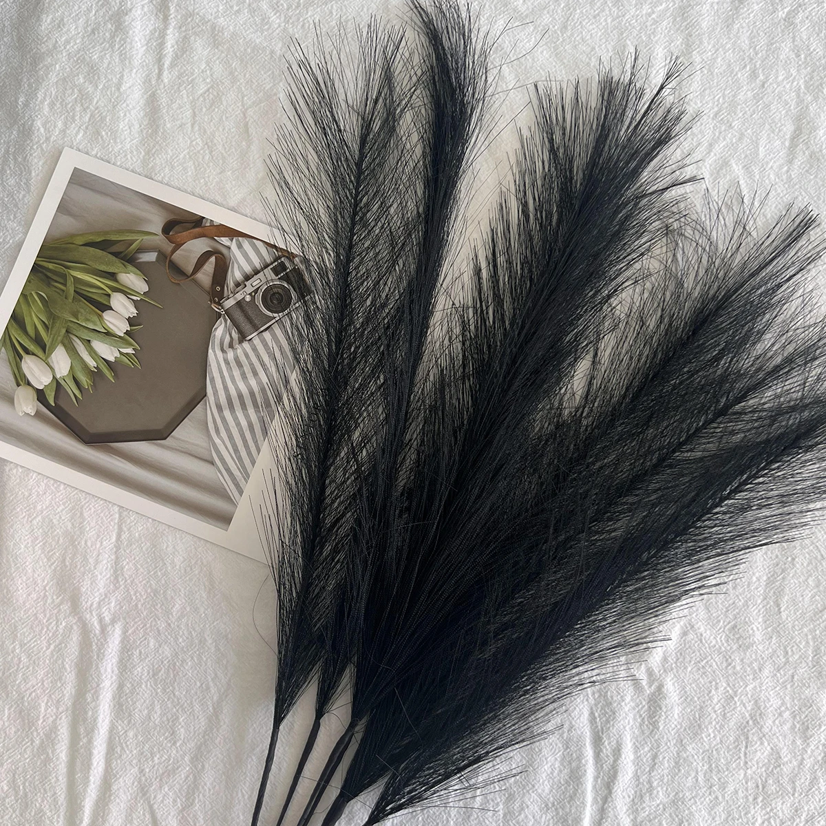 7pcs Fluffy Pampas Grass Boho Decor Flower Fake Plant Reed Simulated Wedding Party Home Decoration Artificial Flowers