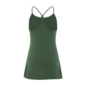 Tennis Exercise Sporty Chic Dress With Built In Bras Shorts Athletic Dresses Open Back Dresses For Women 4