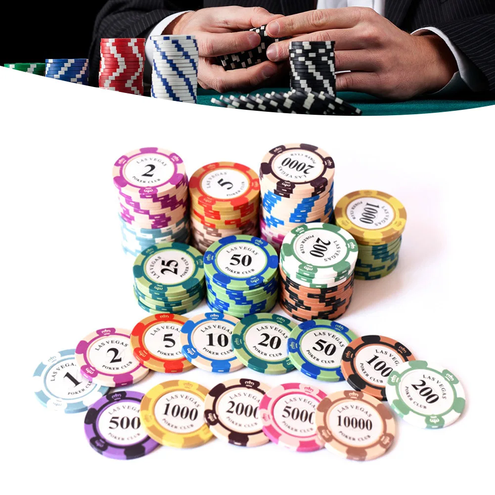 poker chips 1pc clay poker chip multi-denomination chips portable gambling-chips Las-Vegas coin for casinos coin poker chips entertainment