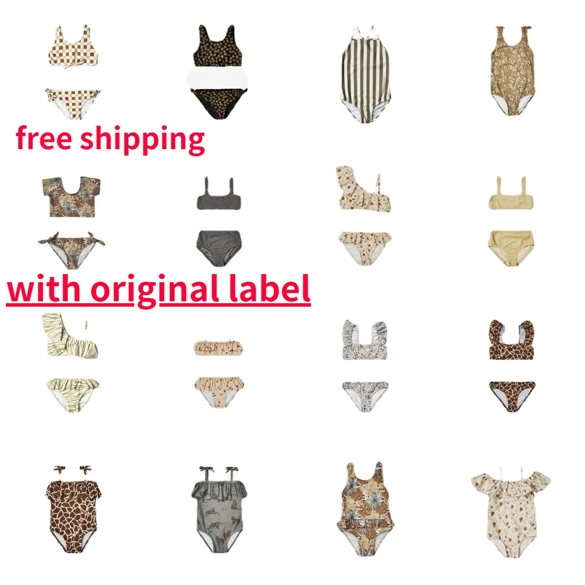 

Girls Split Strap Swimsuit 2023 Summer New Product R Girls Floral Swimsuit Beach Hot Spring Vacation Style One-piece Swimsuit