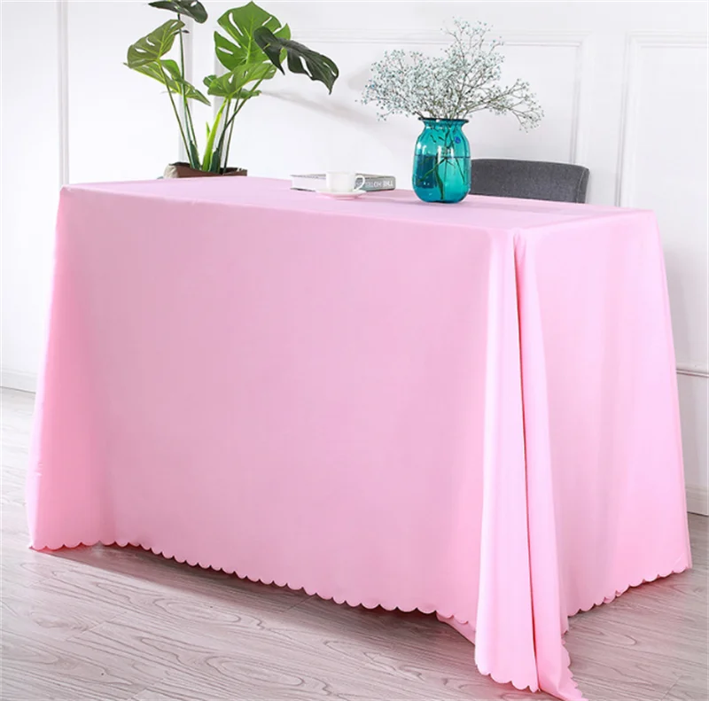 

Solid Color Rectangular Dining Table Cover Polyester Coffee Table Tableclot