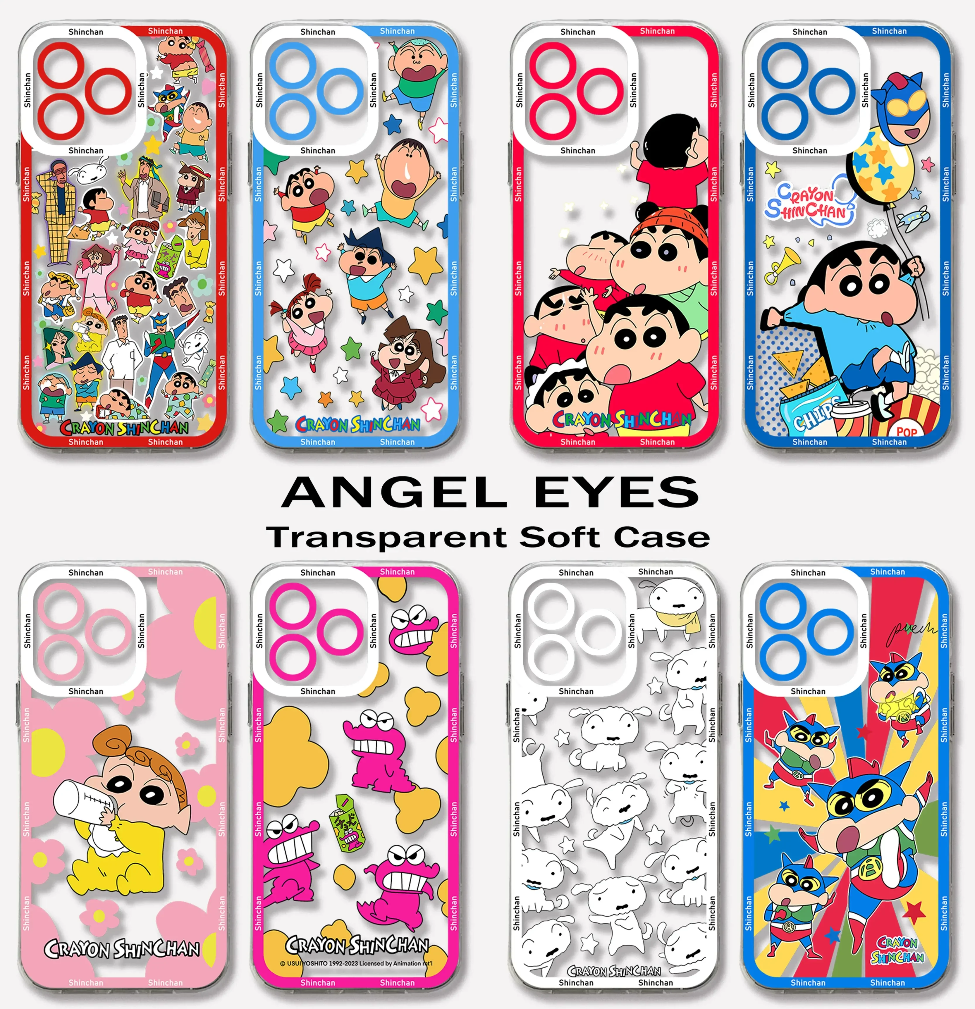 

Funny Crayons Shinchans Phone Case For iPhone 15 14 13 12 Mini 11 Pro Max X XR XS 8 SE 2020 Plus Soft Silicone Transparent Cover