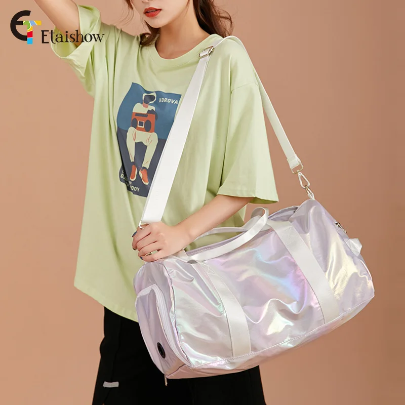 new-gradient-color-travel-bag-female-short-distance-waterproof-folding-luggage-bag-portable-shoulder-fitness-bag