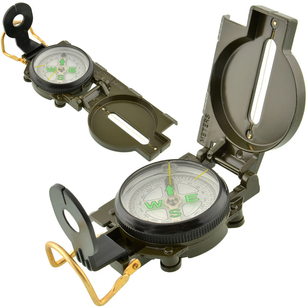 Boussole militaire portable pliante pour camping en plein air, vert de l'armée, randonnée, survie, voyage, fierté, navigation, outil d'expédition