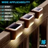LED Solar Lights Outdoor Solar Deck Lights Waterproof Led Stair Light Pathway Lights Solar Powered For Stairs Step Yard Garden 2