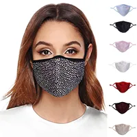 1pc Women Sexy Rhinestone Masks Washable Dust-proof Fashion Cloth Mask With Diamonds Trendy Rhinestone Cotton Mask Mondkapjes 1