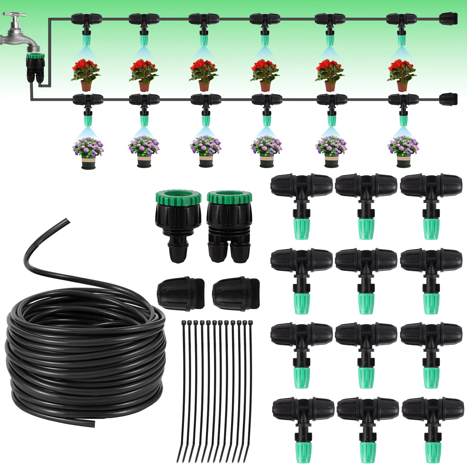 Tissting 10 Pezzi Ugelli Di Irrigazione A Nebulizzazione In Rame - Connettori A 3 Vie Per Irrigazione Automatica Di Fiori E Giardino