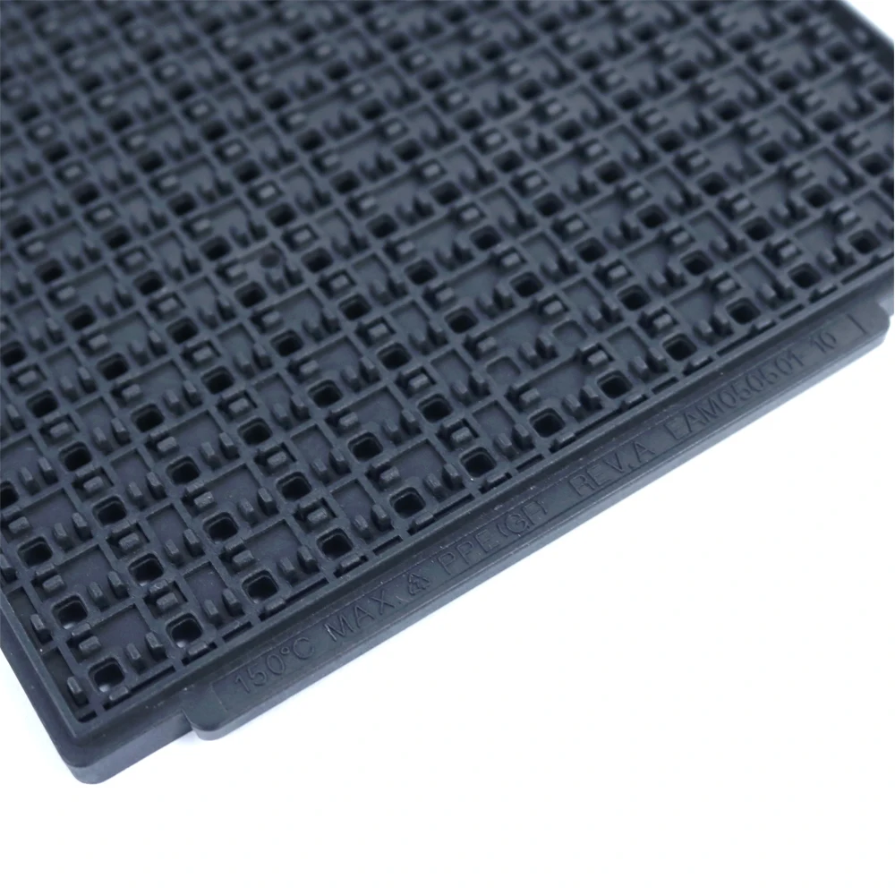 ESD Tray Chips Smt IC Tray QFN IC CPU MCU Black Antistatic PPE MPPO Plastic Board Black heat resistant dish 6