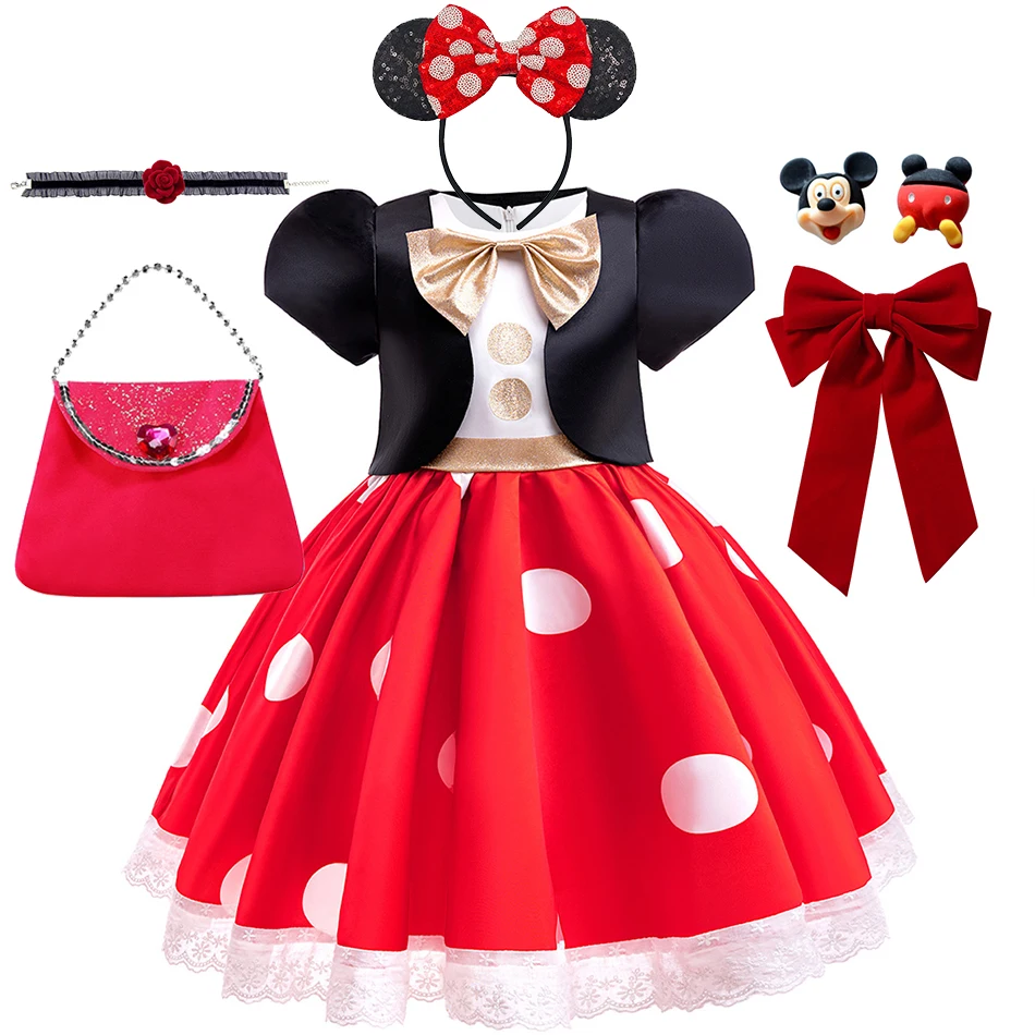 Summer Girl Mickey Mouse Cosplay Dress Children Halloween Party