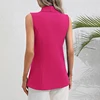 Women Fashion Solid Single Breasted Waistcoats Vest Sleeveless Jackets Female Chic Lady Tank Tops Casual Black White Pink Top 6