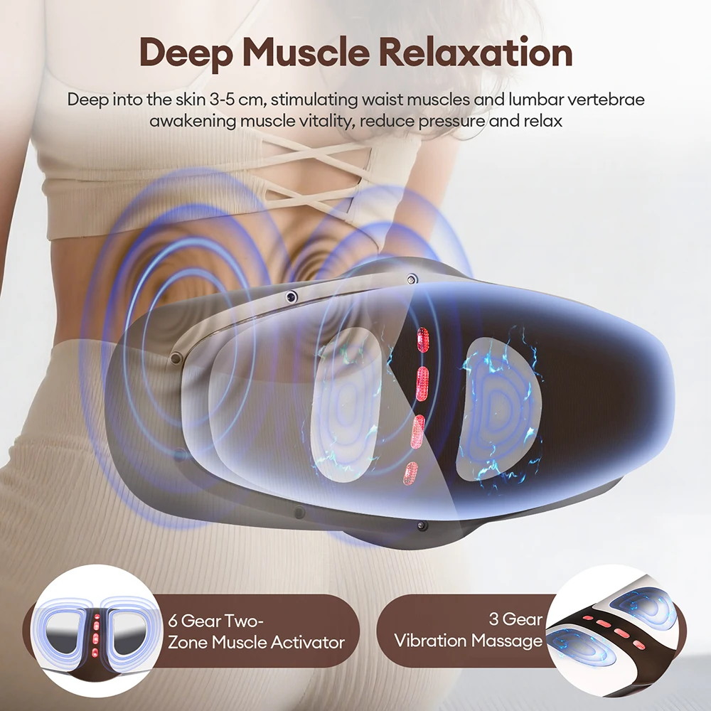 Electric Lumbar Traction Massager Back Massage Device Vibration Waist Spine Support Back Massage Machine Waist Masajeador
