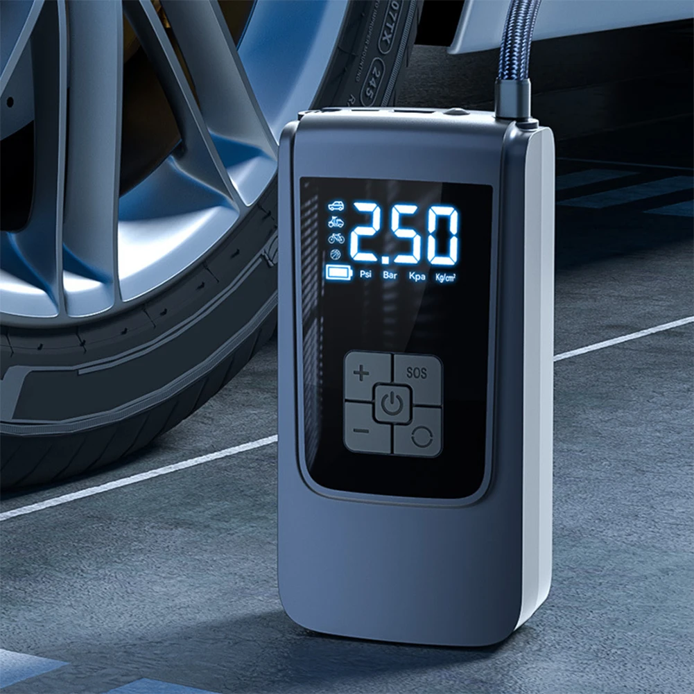 7.4/12V Car Tire Inflator 150PSI Smart Air Compressor LED Light Portable Tyre Inflator 6000mAh for Vehicle Truck Motorbike Balls