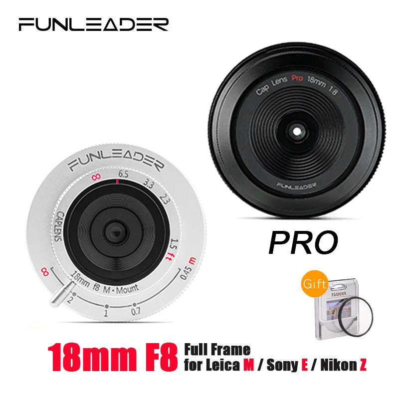 

Новый объектив FUNLEADER 18 мм F8.0 Pro для камеры с ручной фокусировкой и полной рамкой для камеры Leica M Sony E Nikon Z Fuji XF черного и серебристого цвета