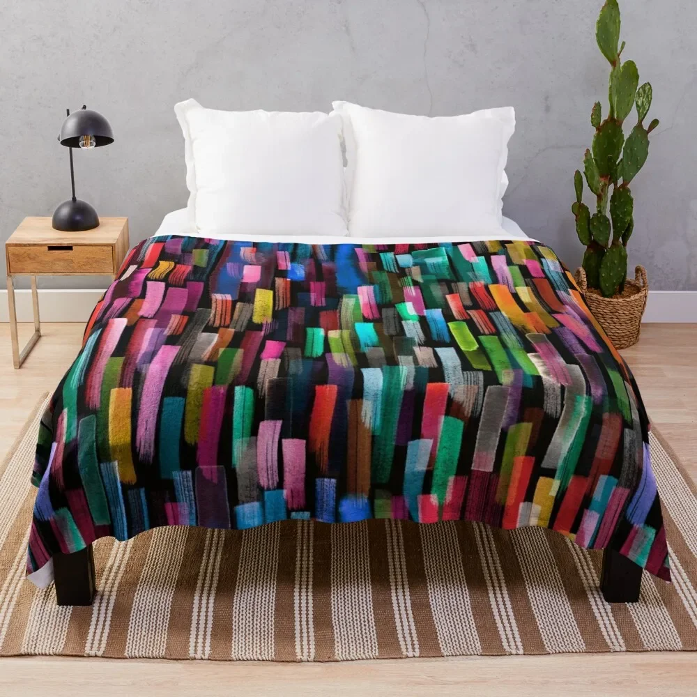 

Multicolored watercolor stripes pattern Throw Blanket Weighted Sofa Blankets