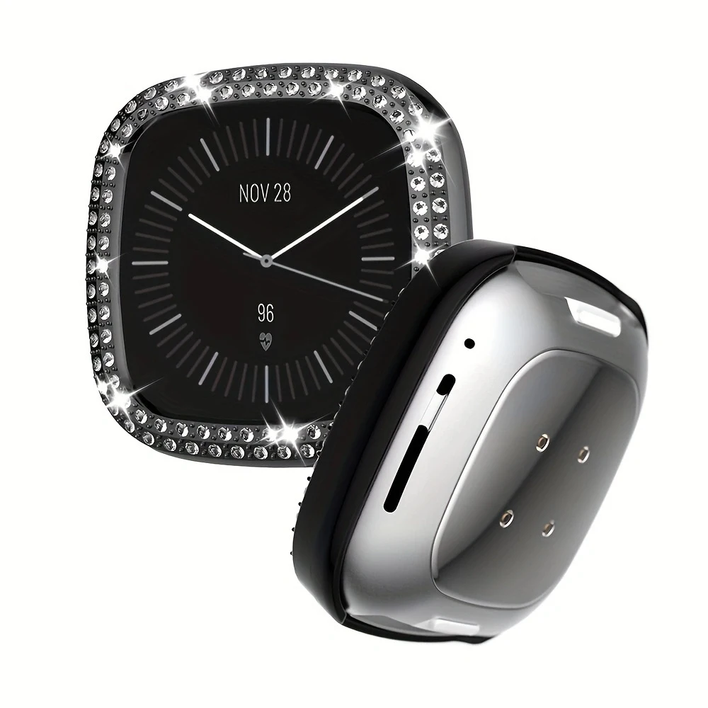 Sparkling Bling PC Bumper for Smartwatch - Premium Diamond Frame Cover & Lightweight Glitter Shell Accessory