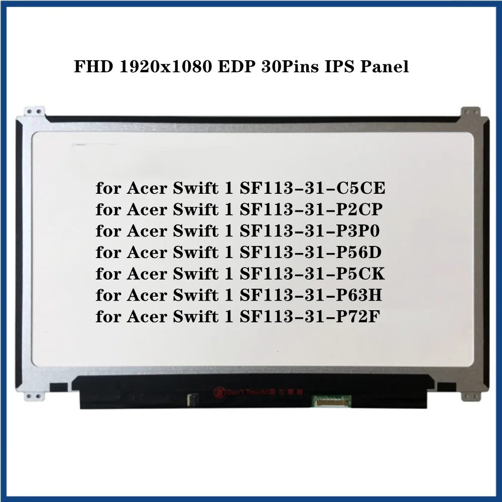 13.3 Pollici Per Acer Swift 1 Sf113-31 Series Sf113-31-P2Cp Sf113-31-P3P0 Schermo Lcd Fhd 1920X1080 Edp 30Pin Pannello Ips 60Hz