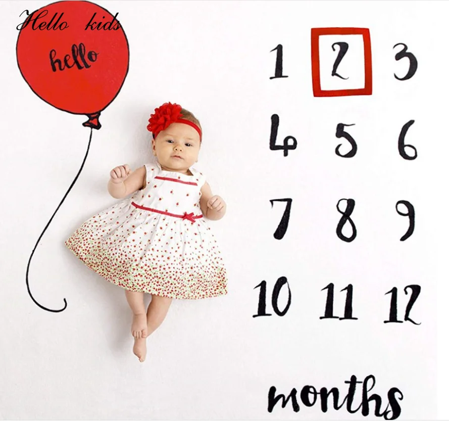 Baby Milestone Background Photo Blanket Infant Photography Backdrop Cloth Kids Photographic Calendar Photo Props Accessories