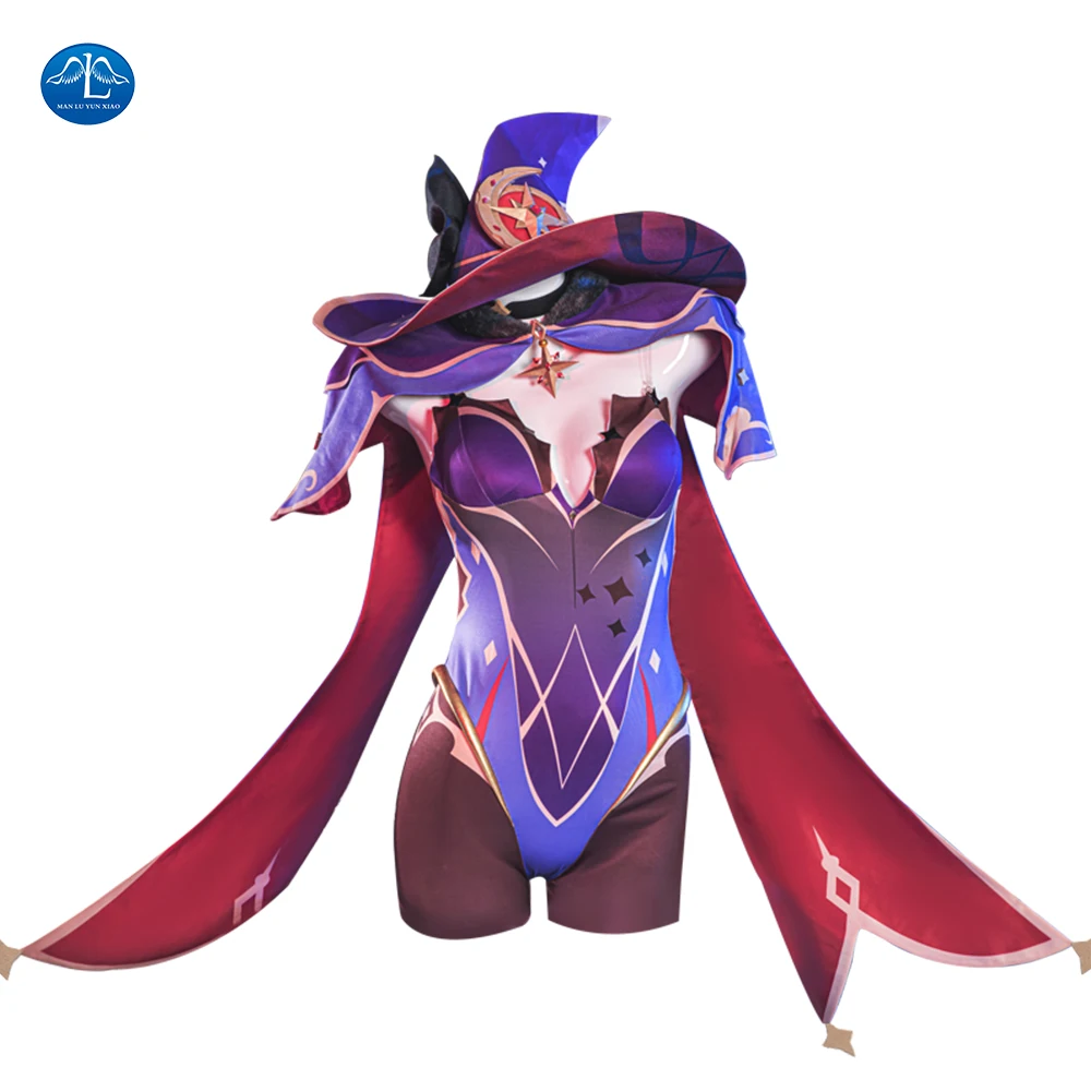 

Game Genshin Impact Mona Cosplay Costume Cosplay Jumpsuit Cloak Pantyhose Hat Sexy Halloween Outfit Sexy Full Set Custom Made