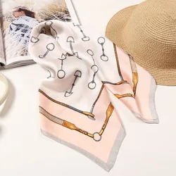New Fashion Small Silk Square Scarf 60cm Headband Hairbands Hair Hoop Accessories For Women Head Neck Satin Scarf Handkerchief