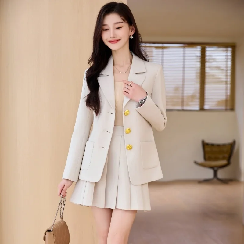 

2024 Newest Fashion Slim OL Styles Formal Business Suits Career Interview Work Wear Blazers with Skirt and Jackets Coat