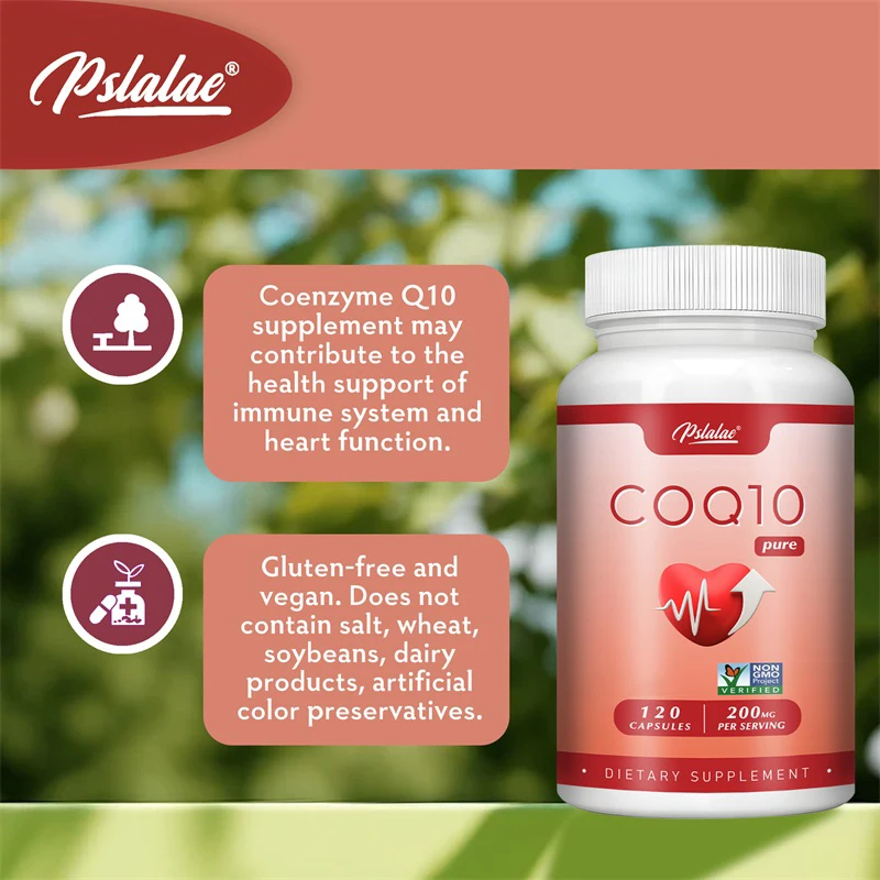 CoQ10 200mg-Energy Production, Heart Health, Blood Pressure Levels and Immune Support, Antioxidant