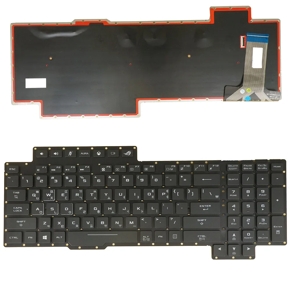 

Korean Keyboard For ASUS G703VI G703GI G703GS V170562B BL(US), 0KN1-2L2KO11, 0KNB0-E612KO00, V170562BS1 KR, RGB Backlit
