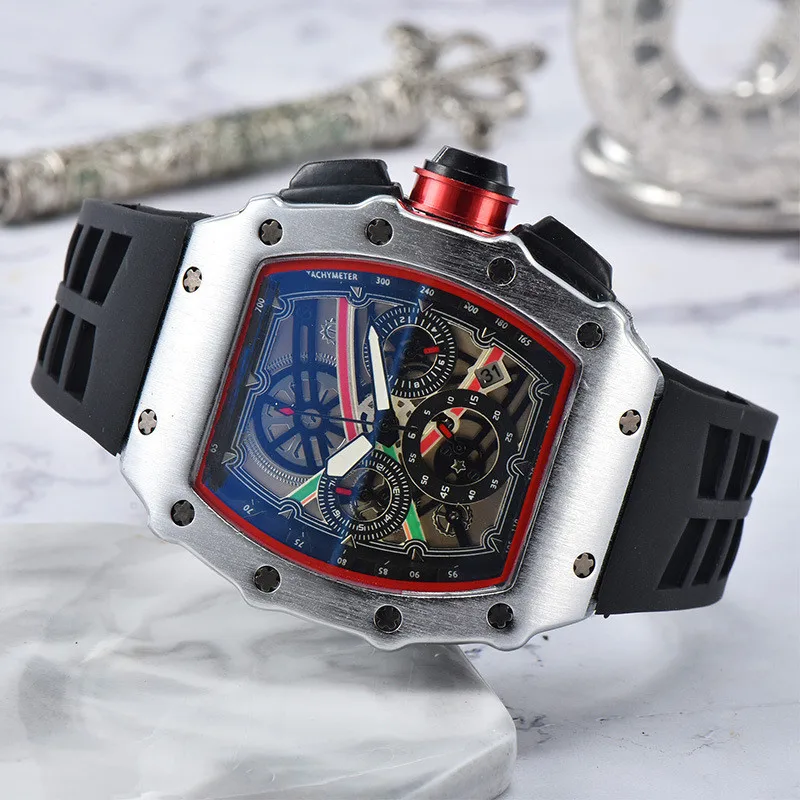 

2023 Top luxury RM alloy multi-function 6-needle automatic running stopwatch quartz movement business brand men's watch