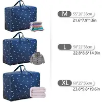 3pcs Oxford Cloth Quilt Storage Bag, Foldable Clothes Storage Bag, Household Zipper Organizer Bag 2