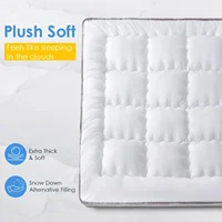 QUEEN ROSE Mattress Topper Queen, Extra Thick Pillow-Top Mattress Pad Bed Covers, Plush Soft Support, 3D Snow Down Alternative, 2