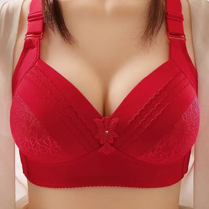 High-grade Women Bra Mom Brassiere Sexy Push Up Brassiere Large Size Thin Cup Without Steel Ring Female Bra Women Underwear 5
