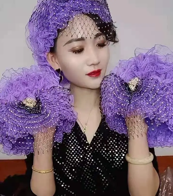 

Diamonds Flower Mesh Lace Turban Headwraps for Women Breathable Summer Beanie Muslim Headwear Hat Ladies Hair Loss Hats