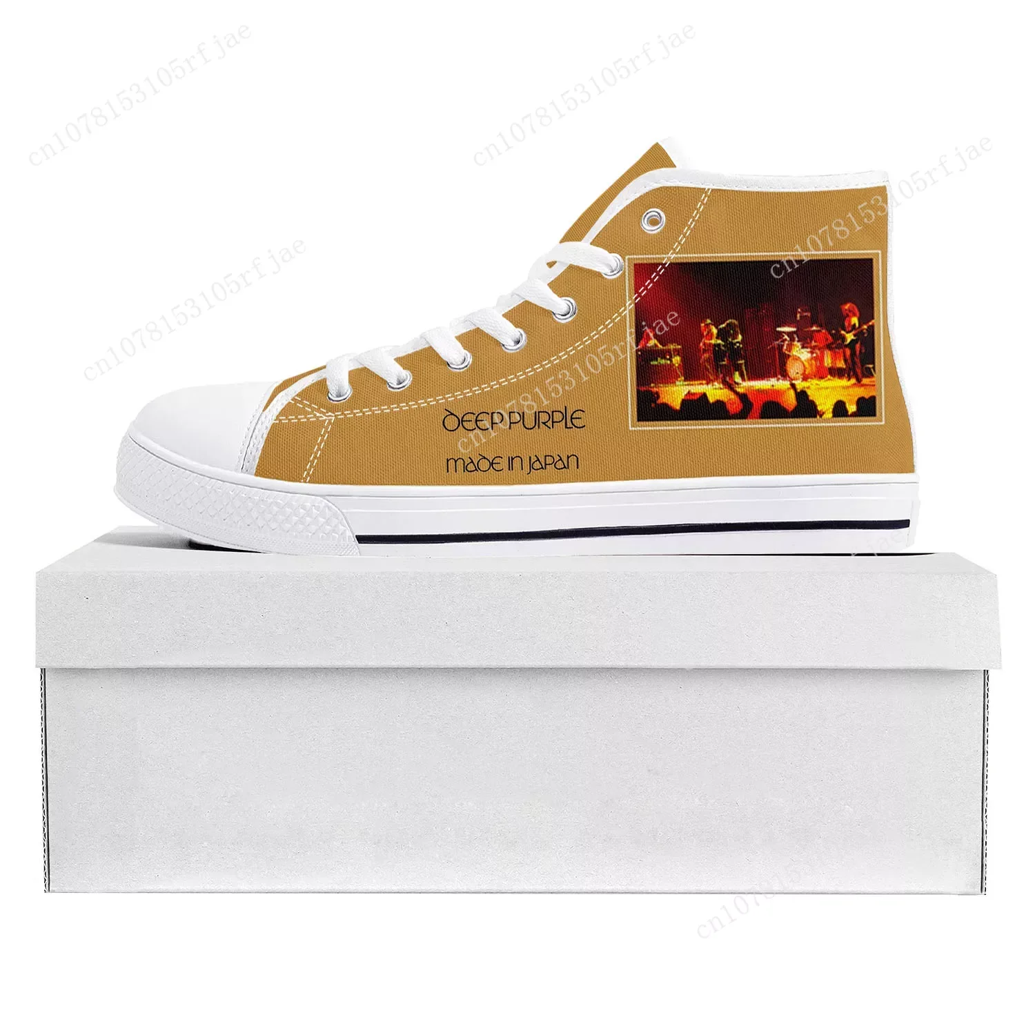 Deep Purple Heavy Metal Rock Band High Top High Quality Sneakers Mens Womens Teenager Canvas Sneaker Couple Shoe Custom Shoe