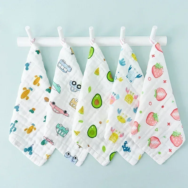 Baby Towels Handkerchief Bathing Washcloth Newborn 6 Layers Cotton Muslin Soft Infant Hand Towel 1pcs/5pcs 25*25CM