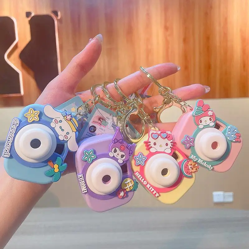 SanrioKeychainsProjectionCameraKeyChainPendantHelloKittyKuromi