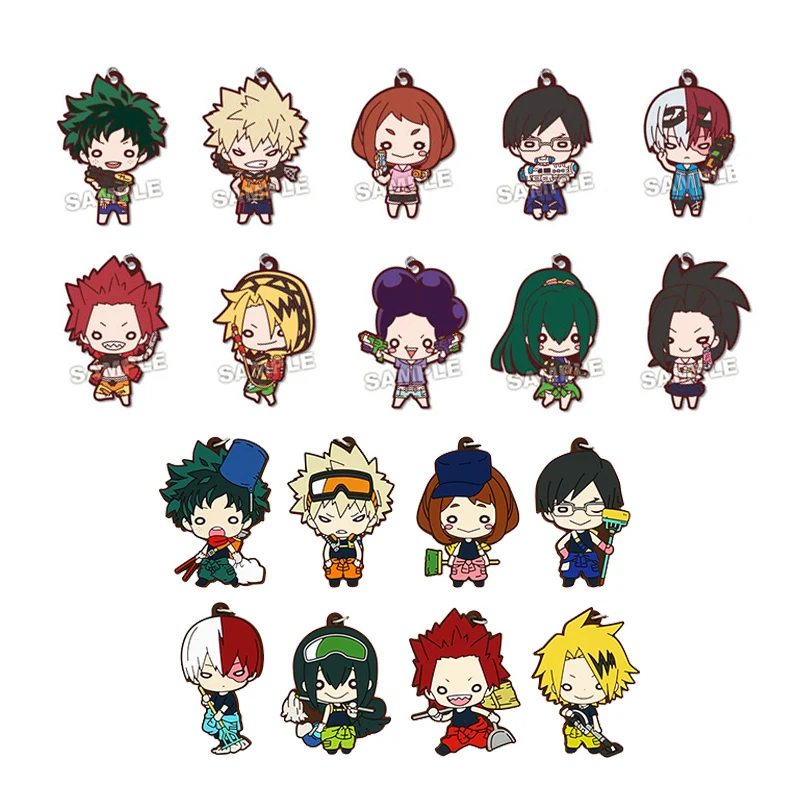 Mein Held Akademie Anime Bakugou Katsuki Midoriya Izuku Gummi Schlüssel bund Ornament Spielzeug Sammlung Geschenk