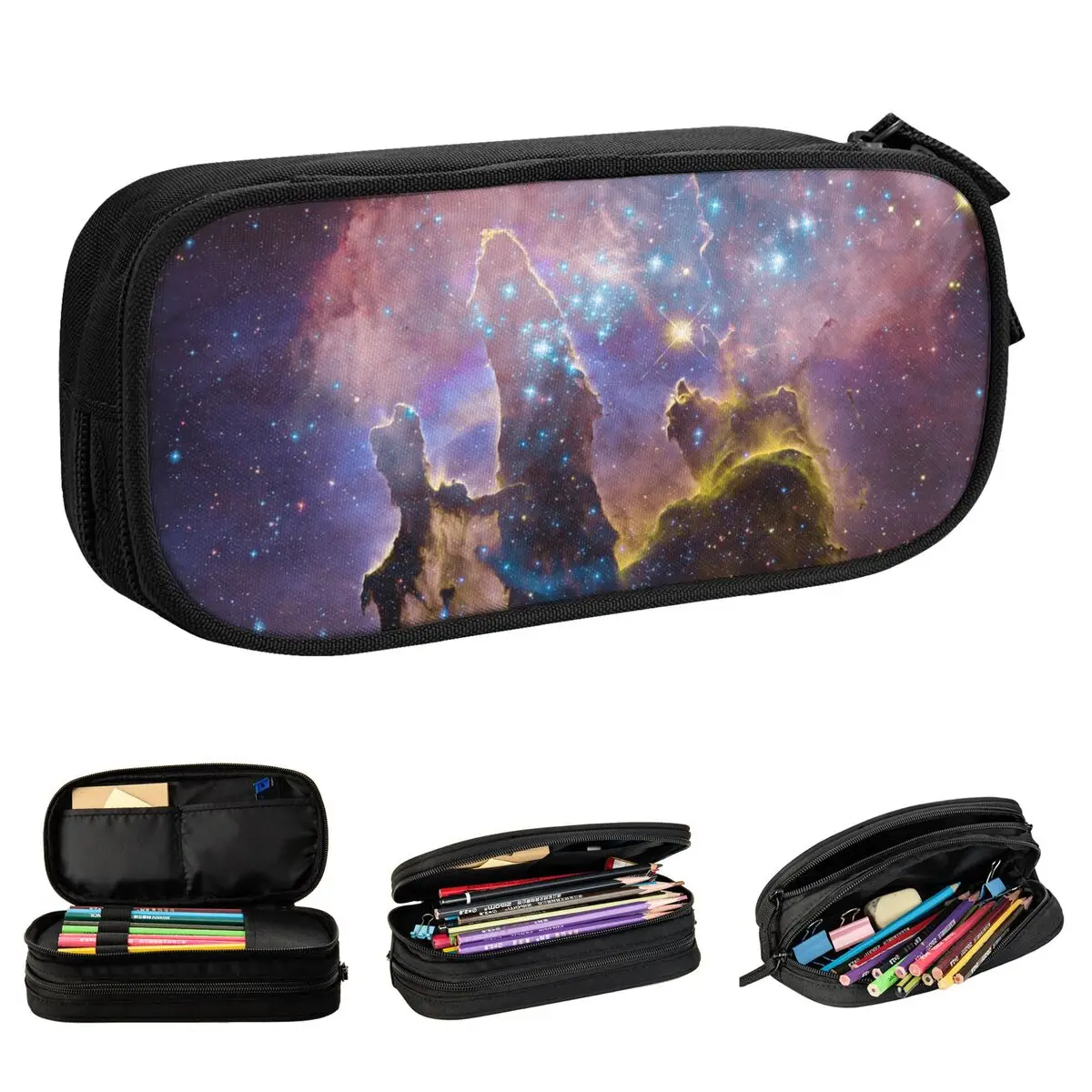 

Space Galaxy Nebula Pencil Case Starry Star Pencilcases Pen Holder Large Storage Pencil Bags Students School Stationery
