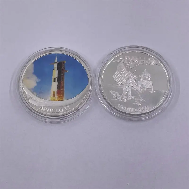 有名なアポロ11 50th記念銀貨最初月面グッズ米国チャレンジコイン